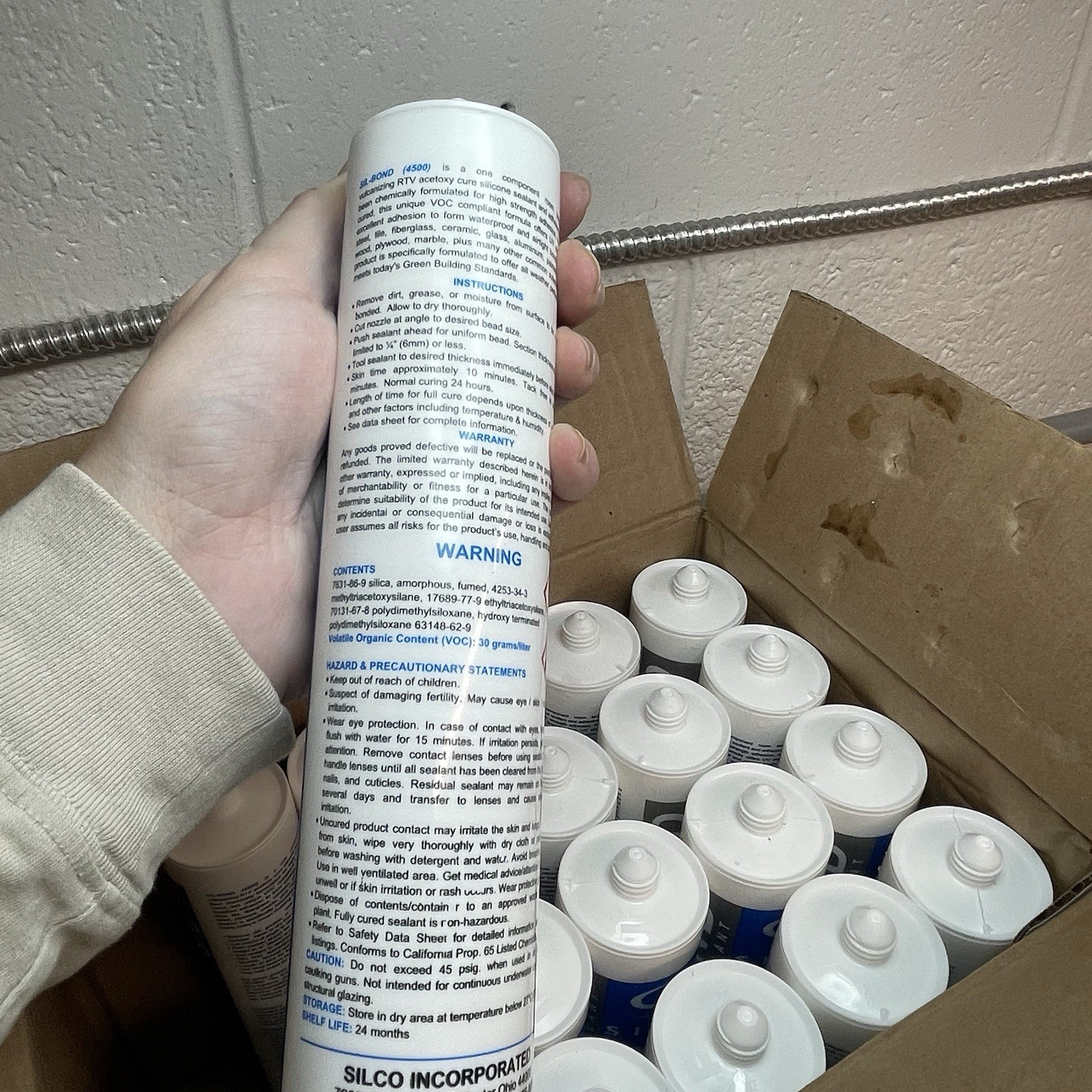PACK OF 6 RTV 4500 Silicone Sealant Adhesive White 10.3oz – Sil-bond