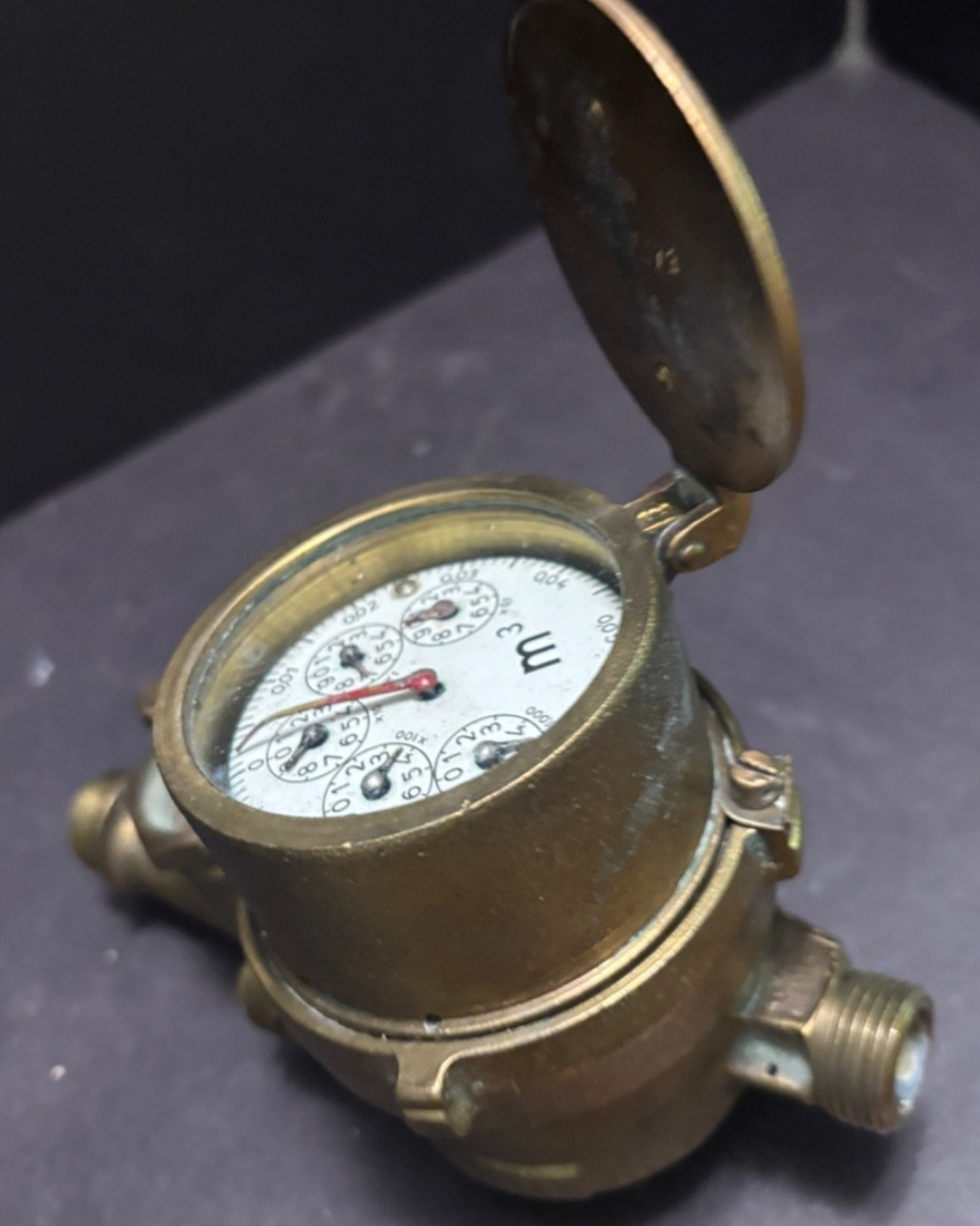 Elorriaga Tavira SOLID BRASS WATER METER SanSebastian Spain Industrial Chic 1964