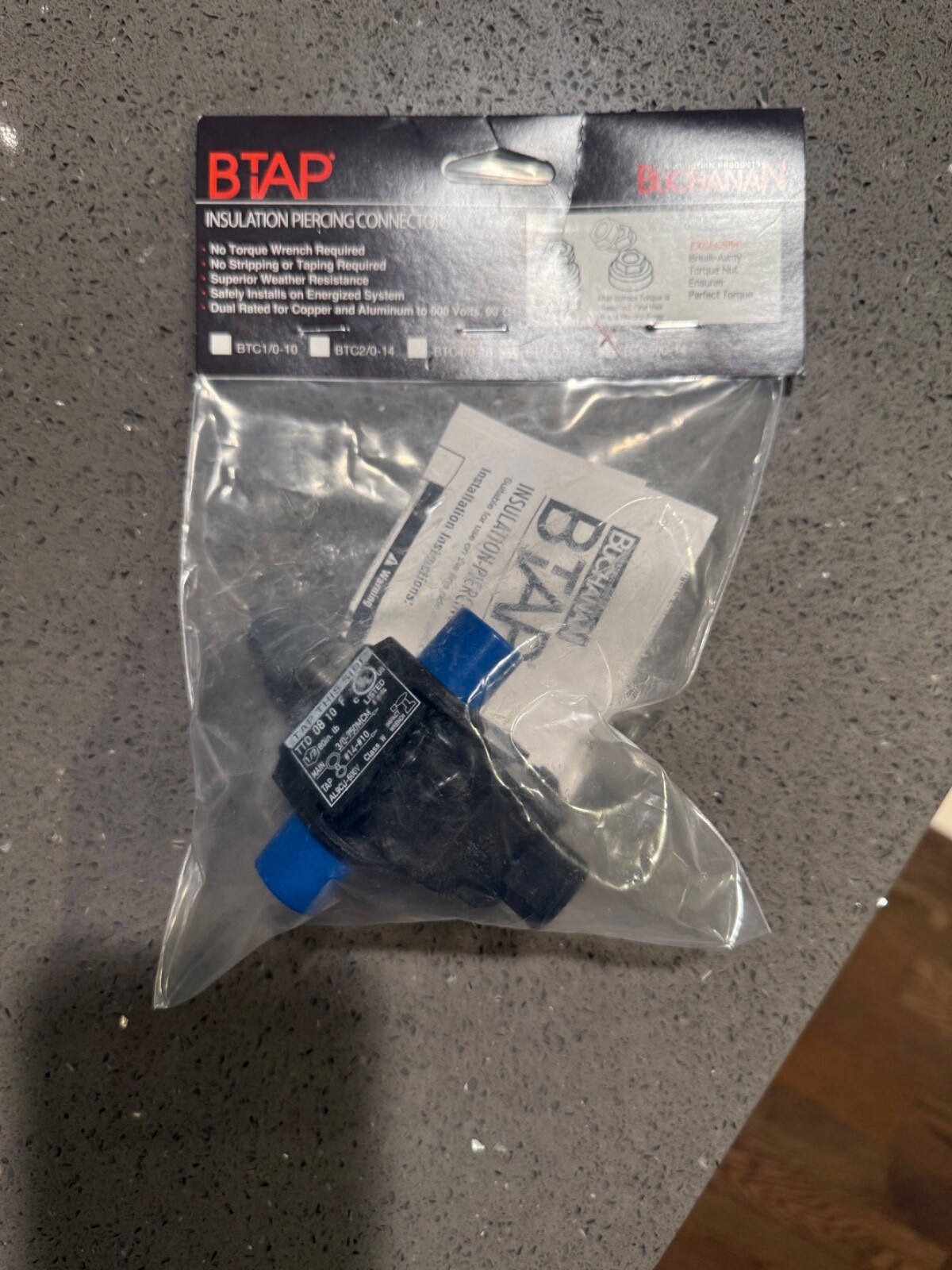 Buchanan BTAP BTC500-14 Insulation Piercing Tap Connectors. New