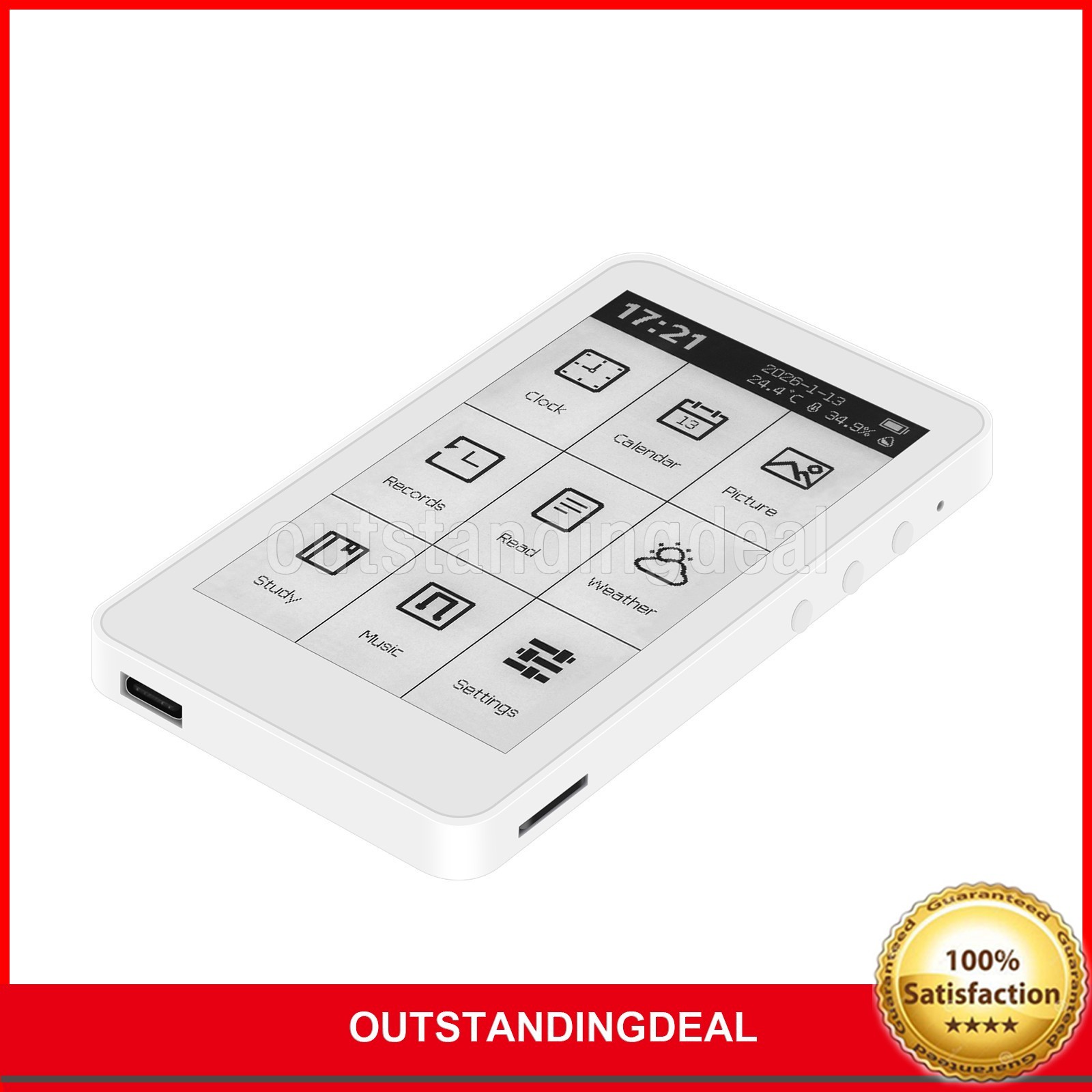 HamGeek M3 E-Book Reader 3.7-inch Touch Screen E-Paper 10-Level Adjustable ot26