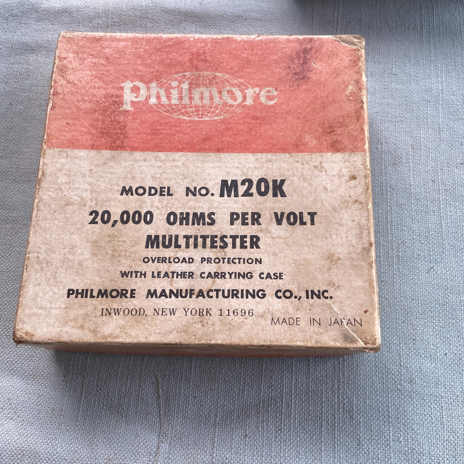 Philmore M20K Multitester 20,000 Ohms Made Japan Inwood NY Parts Box Manual VTG