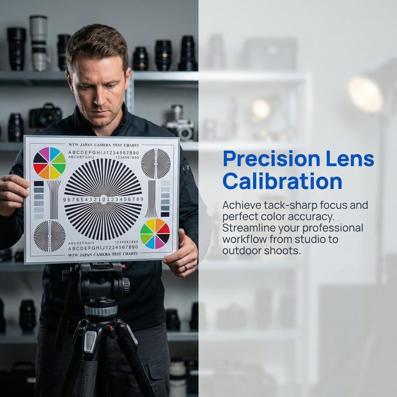 ARTIBETTER Camera Focus Calibration Card Lens Test 40.00X30.00X0.10CM, Multi