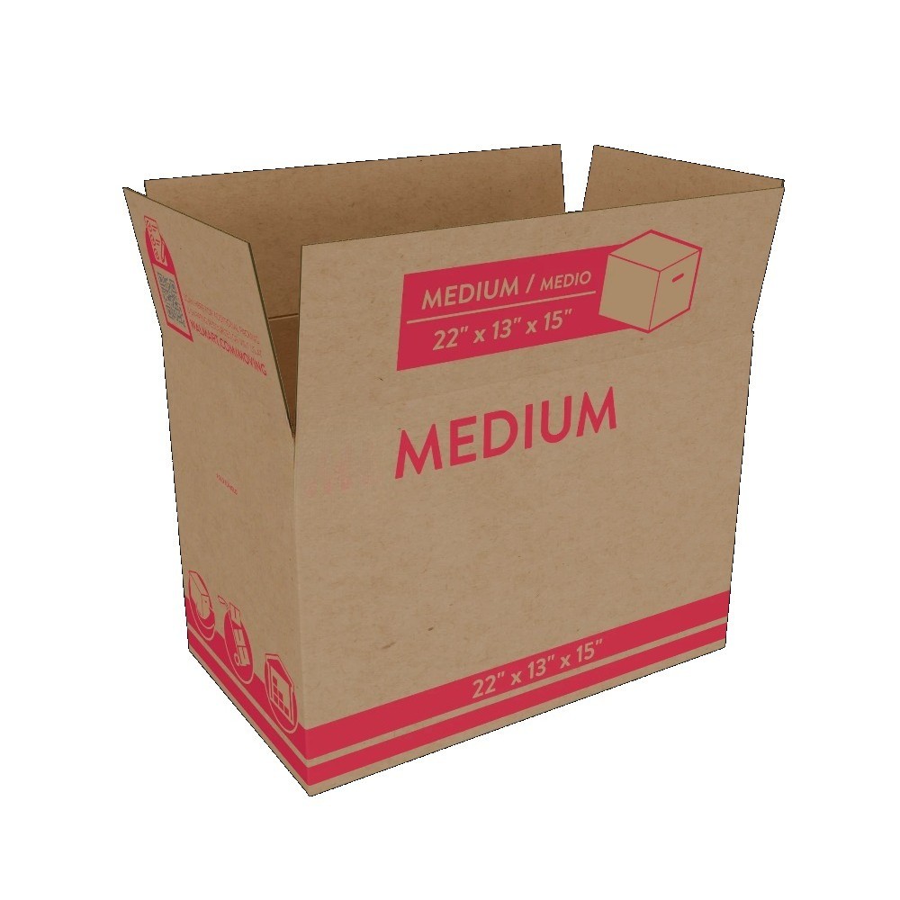 (10 pack) Medium Moving Boxes, 22 in. L x 13 in. W x 15 in. H, Kraft