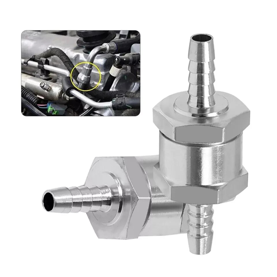 2 Pcs 8mm 5/16″ Fuel Non-Return One Way Check Valve Petrol Diesel Oil Aluminum