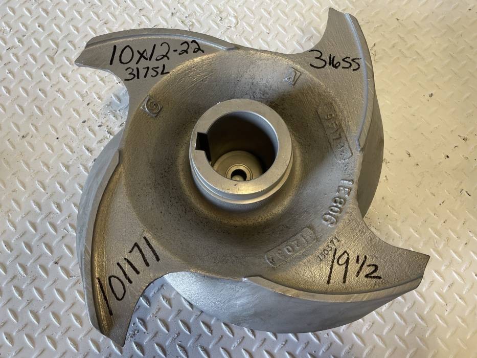 Goulds 3175L 12×14-22 Paperstock Impeller, 316SS, 19.5″ Dia, 4 Vane #101171