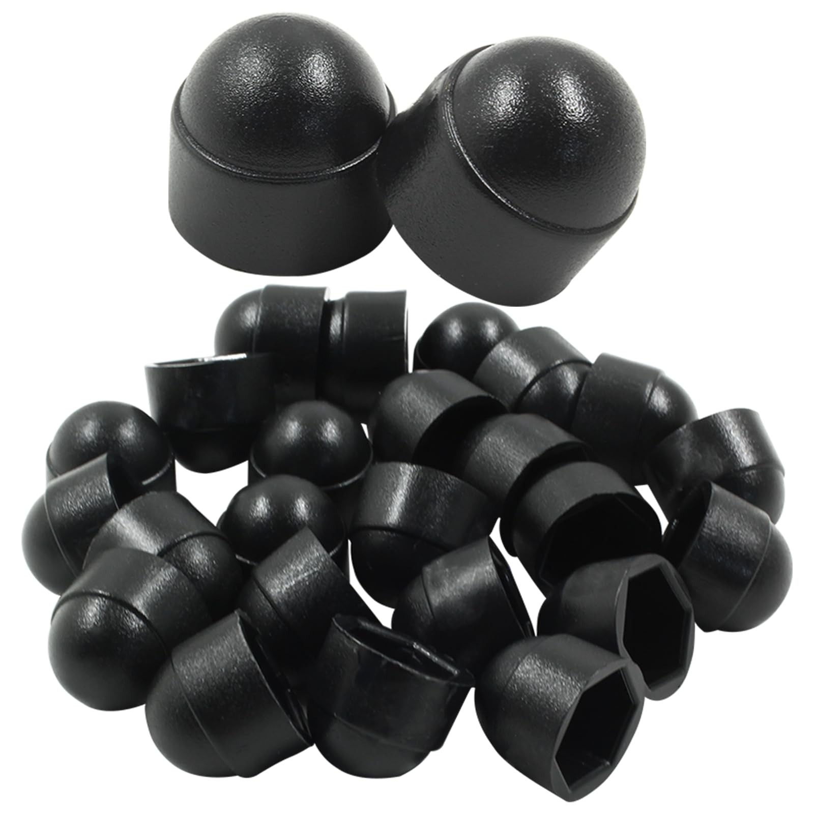 25PCS Hex Head Bolt Covers, Black Dome Bolt Nut Protective Caps, Acorn Hex Cap N