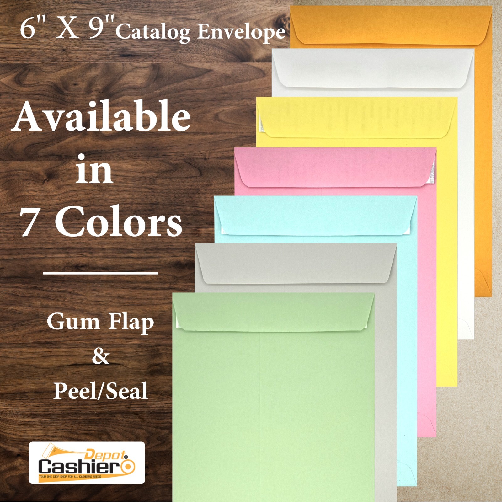 6″ x 9″ Catalog Envelopes, Sturdy 28lb. Kraft, Peel & Seal, 500/Box