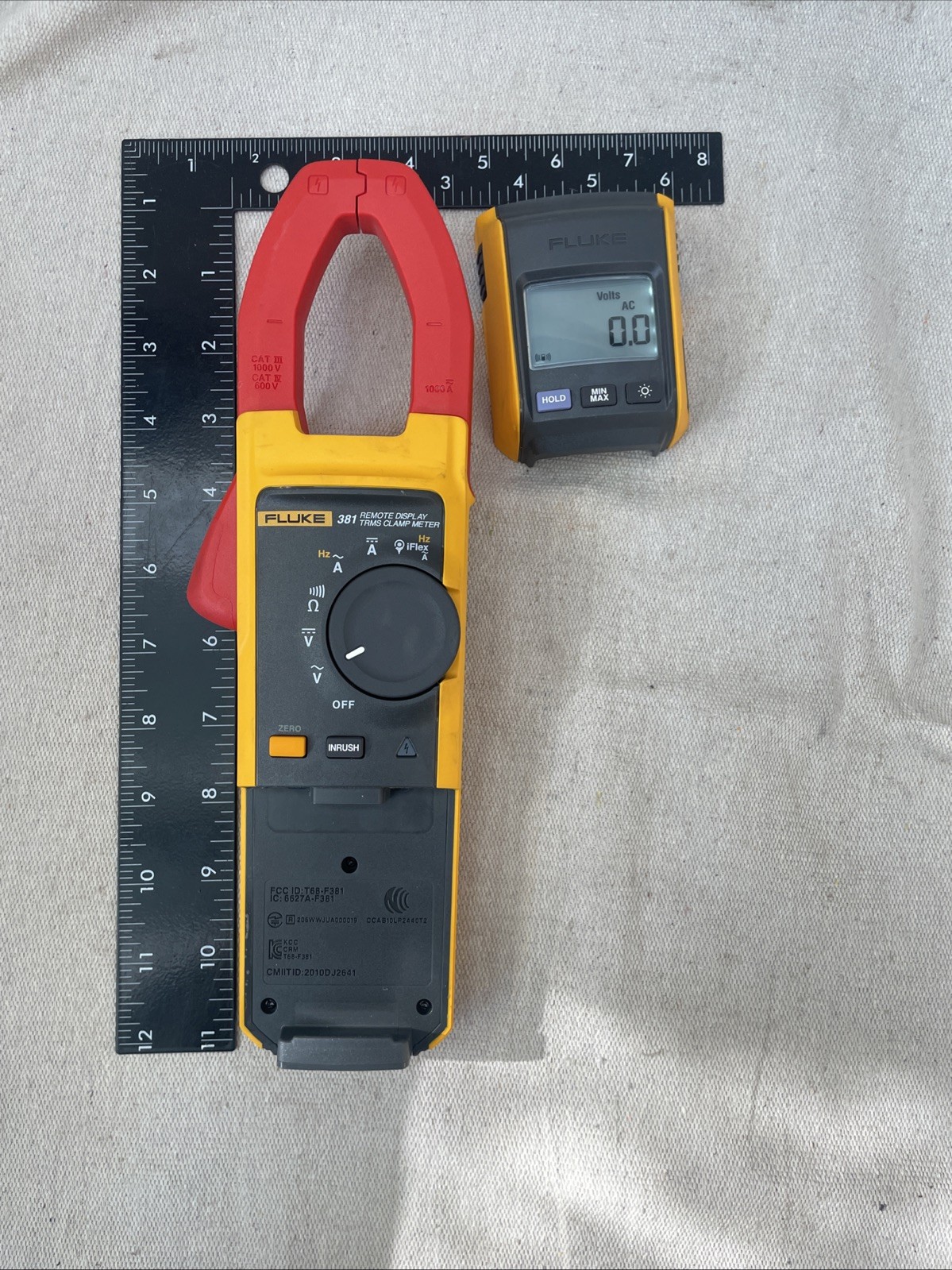 Fluke 381 Remote Display True RMS Clamp Meter Auto-Ranging Backlight 1000V 1000A