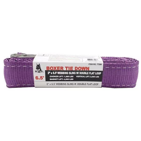 Boxer 2″ x 6.5′ Polyester Webbing Sling w/ Double Flat Loops, 77206