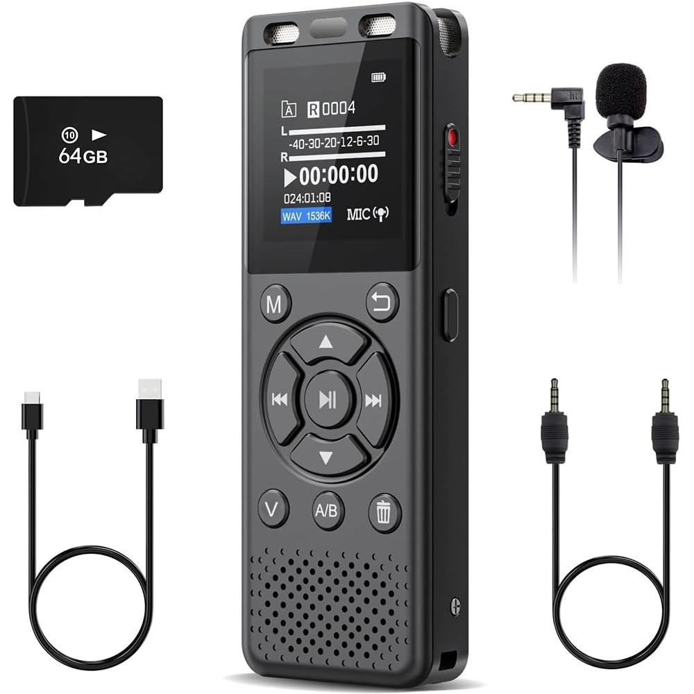 64GB Digital Voice Recorder with Playback,Audio Recording Device for Lectures…