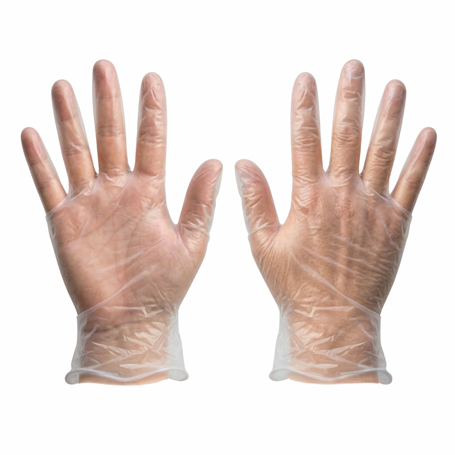 Clear Vinyl Latex and Powder Free Gloves 3 Mil 2XL, 2000 Pcs, Non Exam