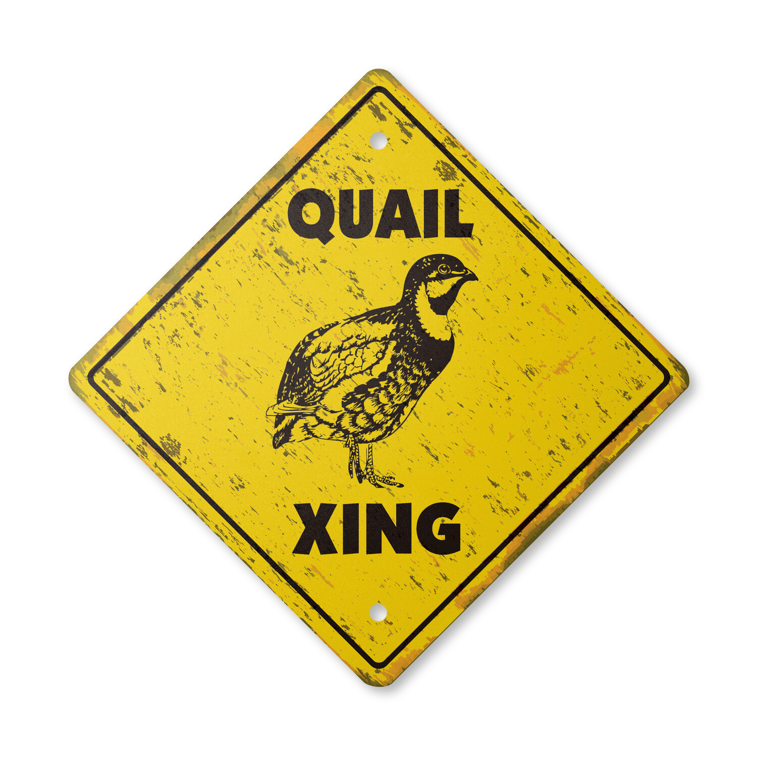 Quail Vintage Crossing Sign Xing Plastic Rustic bird hunting recipes where to hu