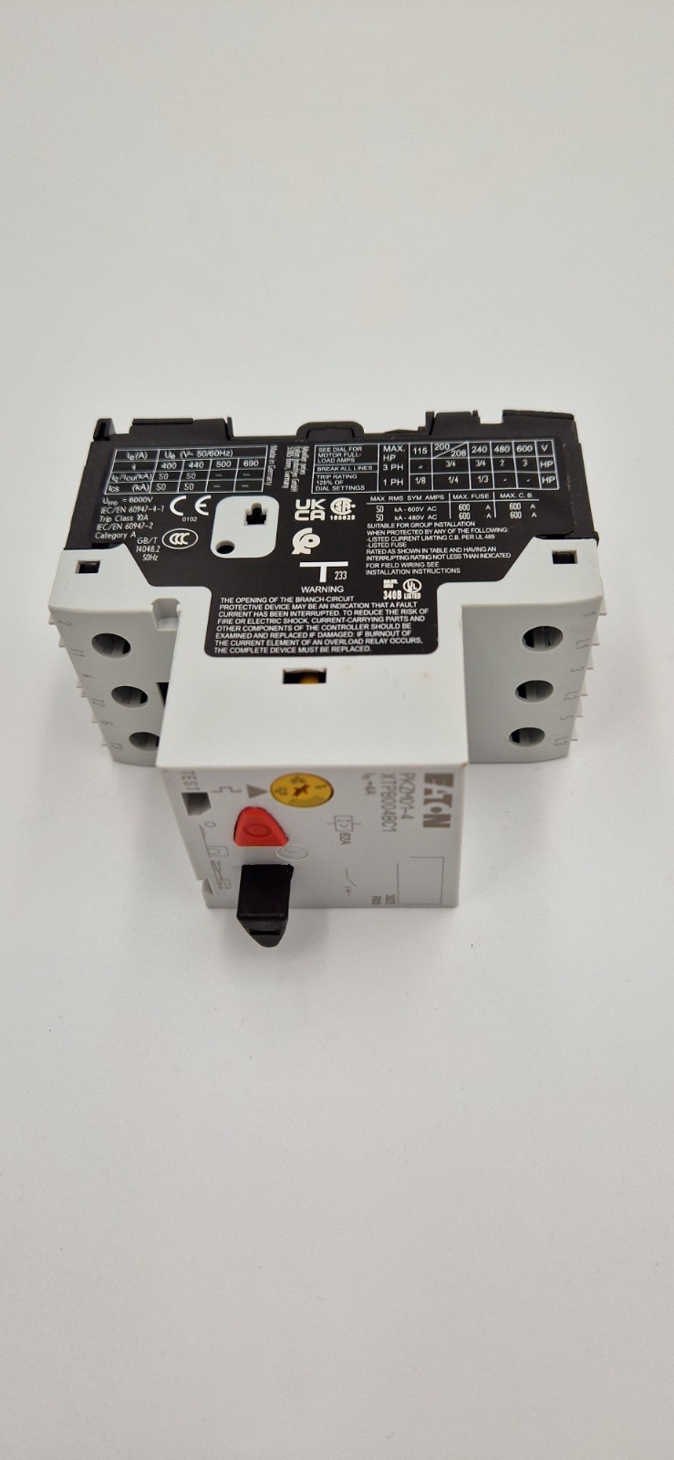 EATON Thermal Magnetic Circuit Breaker Motor Protect PKZM01-4 4A 3 Pole New US