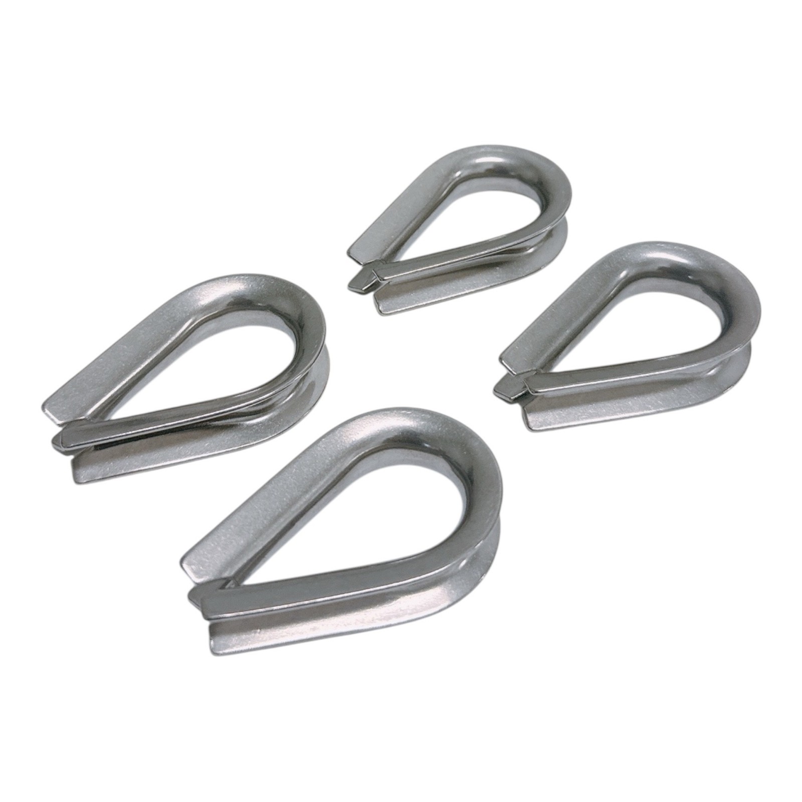 4PC 1/4″ Marine Heavy Duty Wire Rope Thimble 316 Stainless Steel Cable Protector