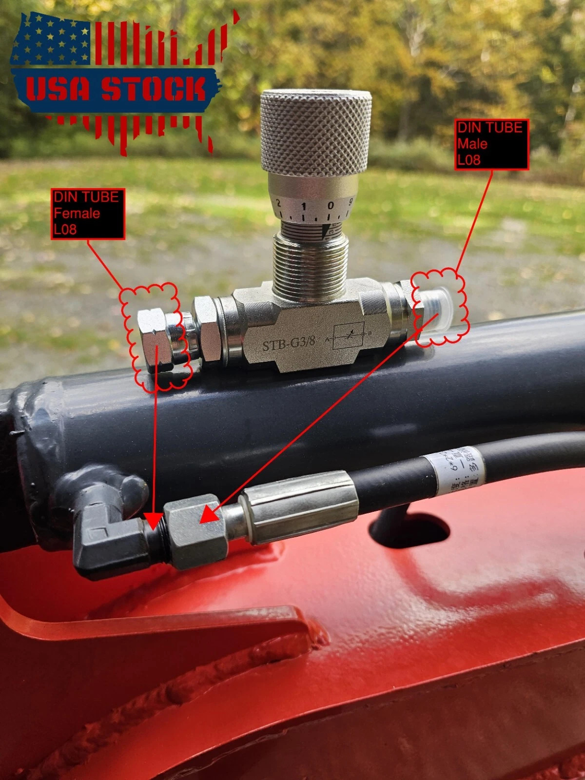 Hydraulic Flow Control Valve – STB-G3/8 – Mini Excavator – AGT – USA-3/8″ L08