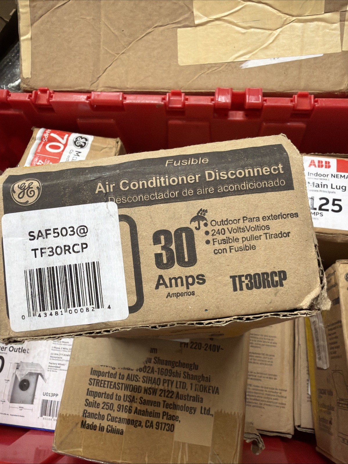 GE TF30RCP 240V 30A AC Disconnect Safety Switch – Gray