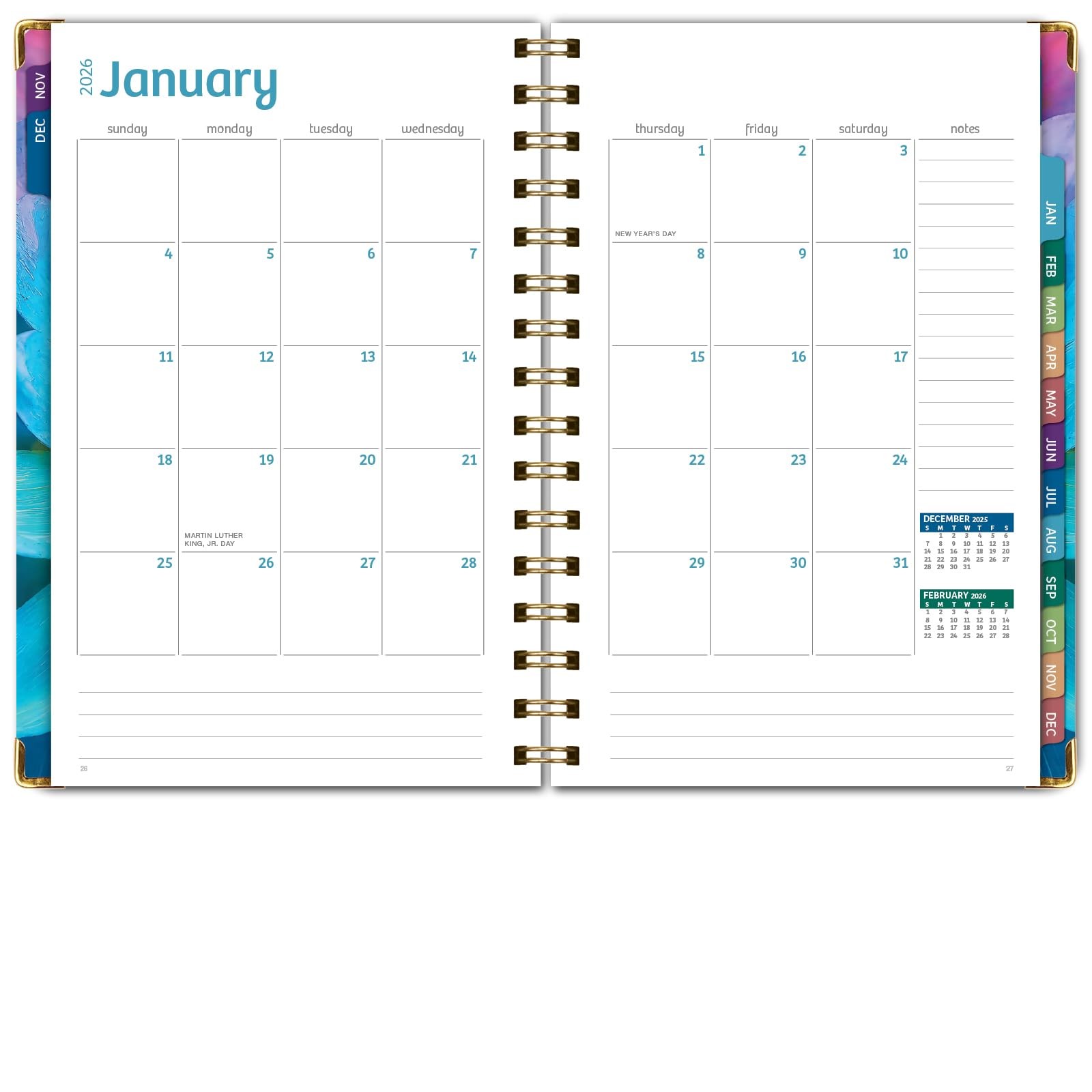 HARDCOVER 2026 Planner, 5.5″x8″: 14 Months (November 2025 – December 2026), D…