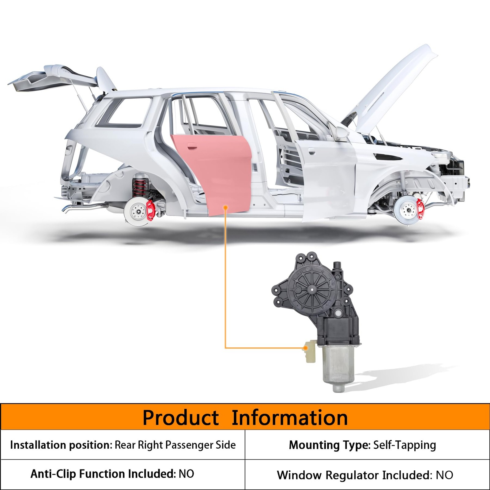 2 pins Power Window Motor Compatible with Jeep Patriot Compass Sport Utility 200