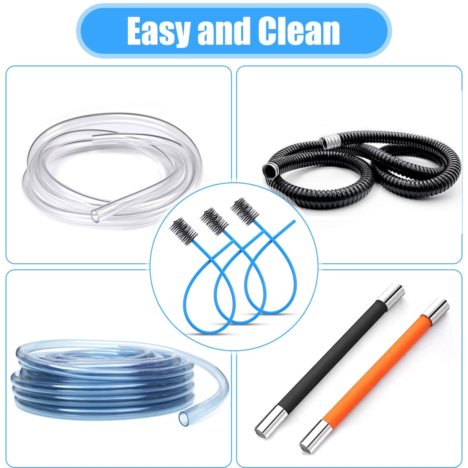 3 Pcs AC Drain Line Cleaner, Pipe Cleaners Condensate Pump Brush HVAC Condens…