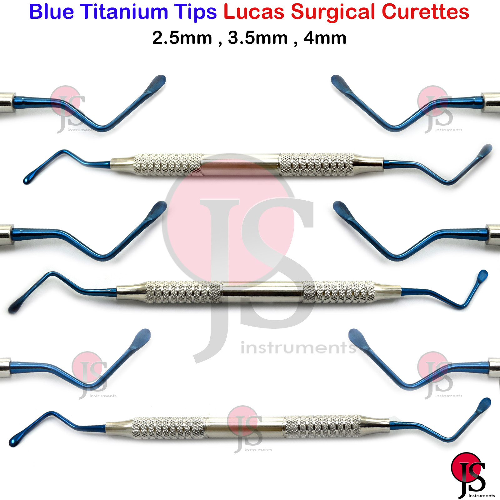 Periodontal Cyst Removal Soft Tissue Surgical Lucas Bone Curettes Blue Titanium