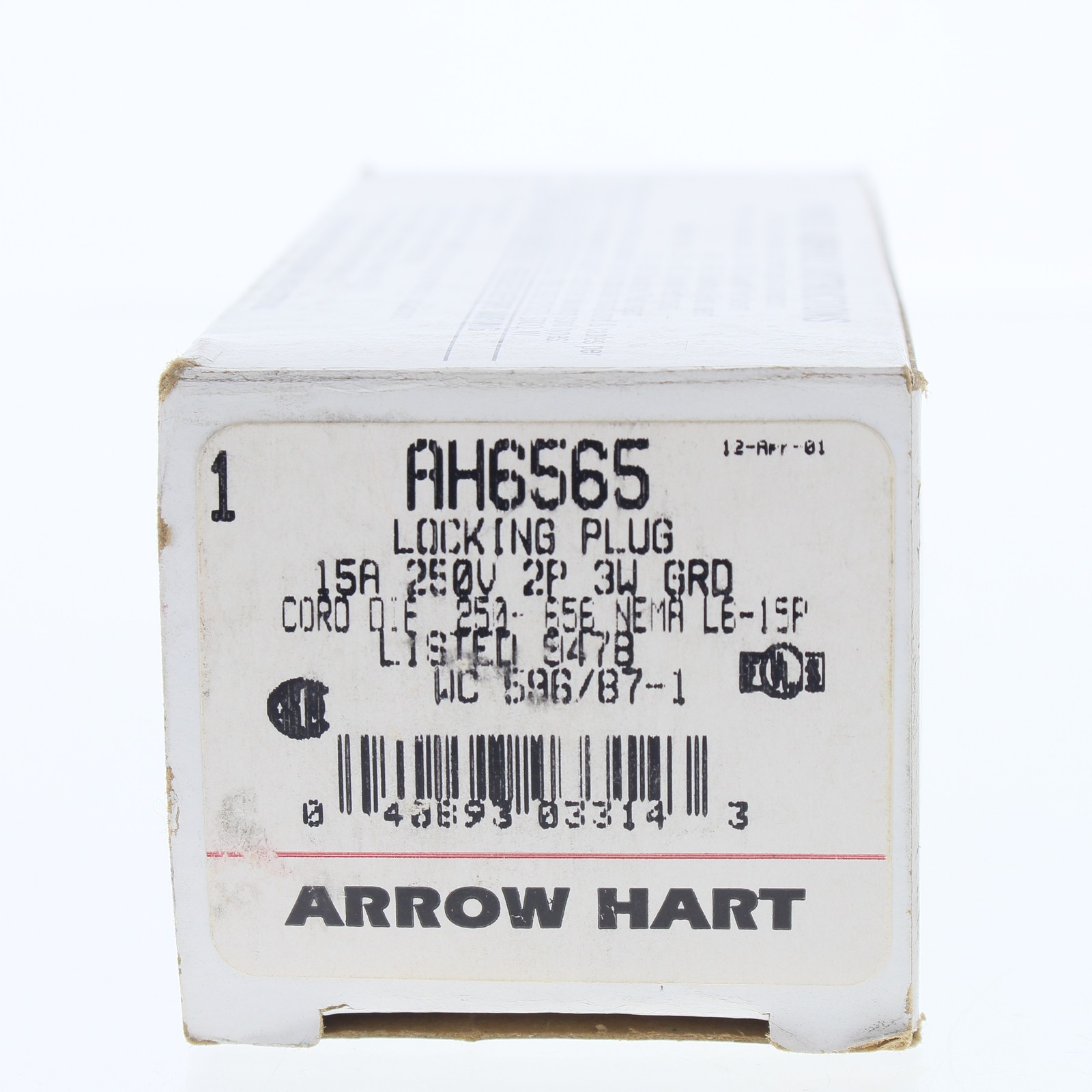 Arrow Hart L6-15 Locking Plug Hart Lock NEMA L6-15P 15A 250V AH6565