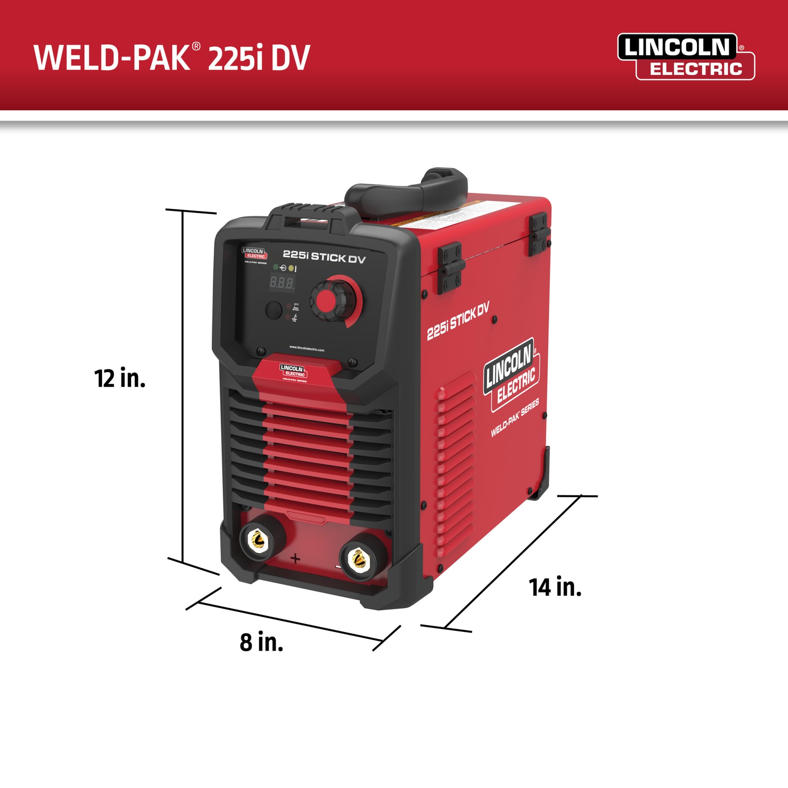 Lincoln Electric Weld-Pak 225i Stick/TIG Welder, Dual Voltage 120/230V, 225 Amp