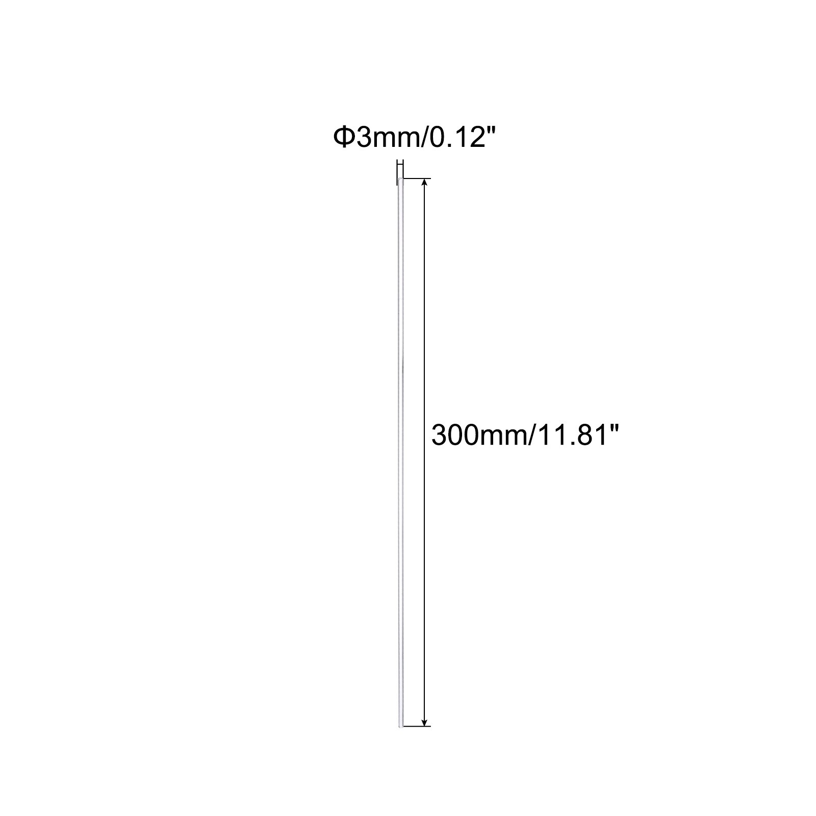 20 Pack 12 Inch x 3mm Solid Plastic Round Rod DIY Crafts Bar Stick Clear Acrylic