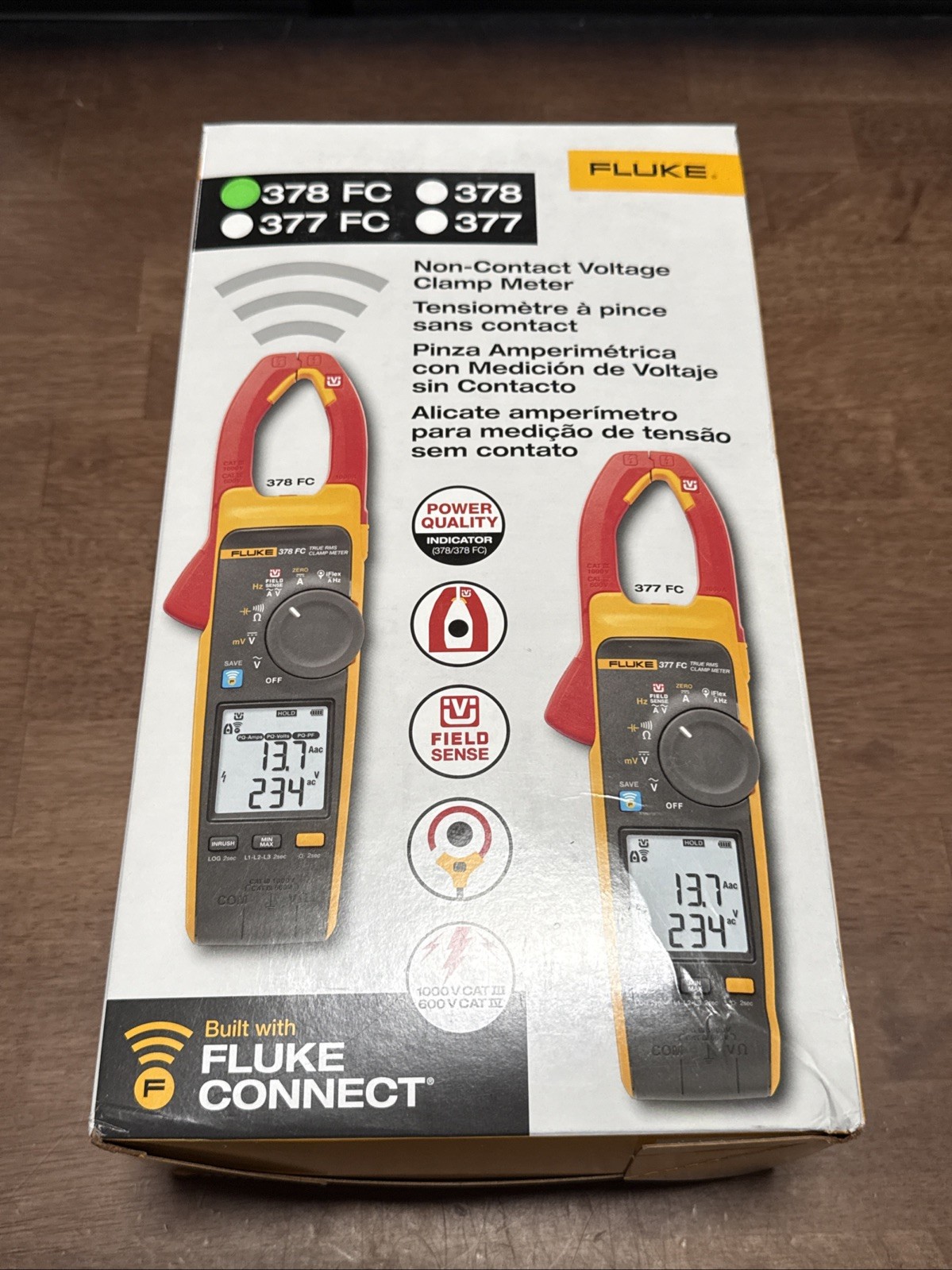 Fluke 378 FC True RMS iFlex Clamp Meter CAT III 1000V w/ Leads Case Manuals