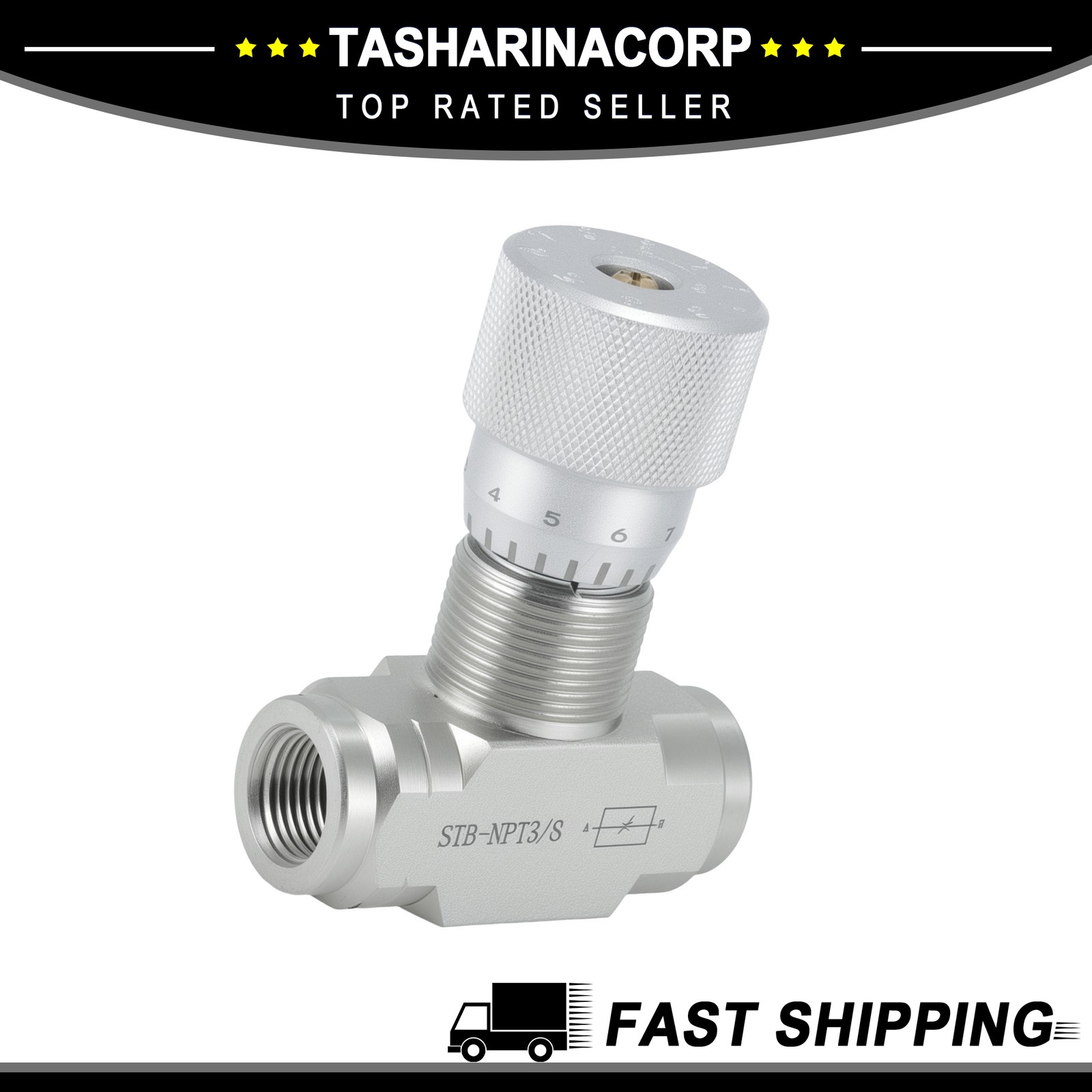 3/8Inch NPT Hydraulic Flow Control Needle Valve 5800PSI Two Way