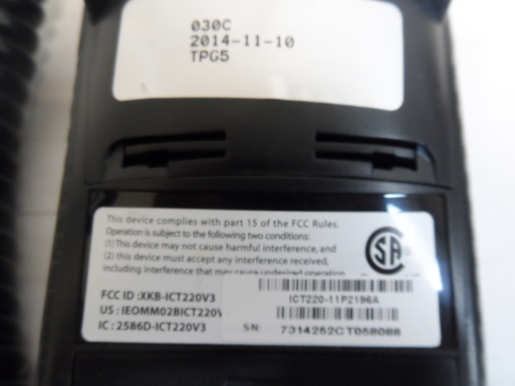 Ingenico ICT220 Credit Card Terminal with Chip Reader **AS IS (8352-1 C1F)