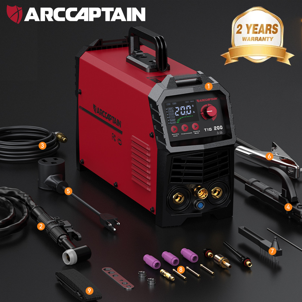 ARCCAPTAIN TIG Welder 200A High Frequency Dual Voltage TIG/Stick/Arc 110v/220v