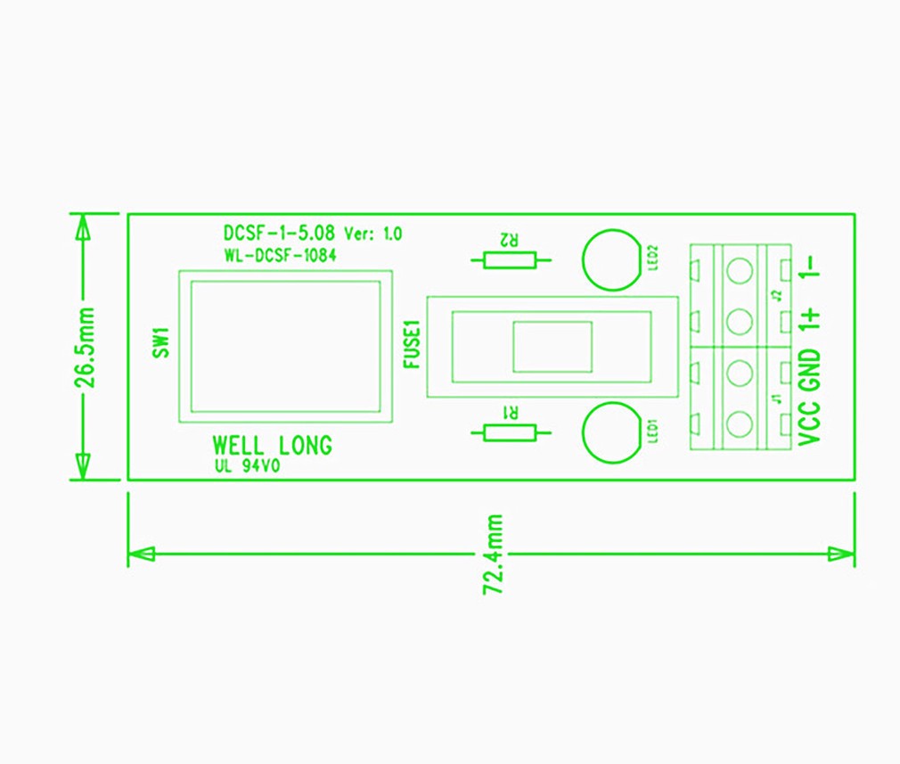 DIN Rail Mount 1 Position Switch DC Power Distribution Strip Module