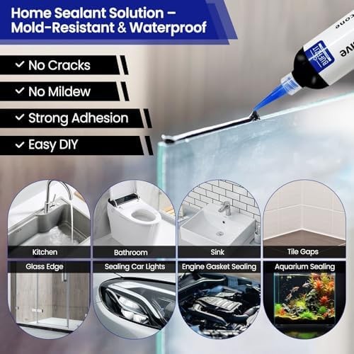 RTV Silicone Adhesive Sealant – 100% Silicone Waterproof Caulk, Strong Bond, …