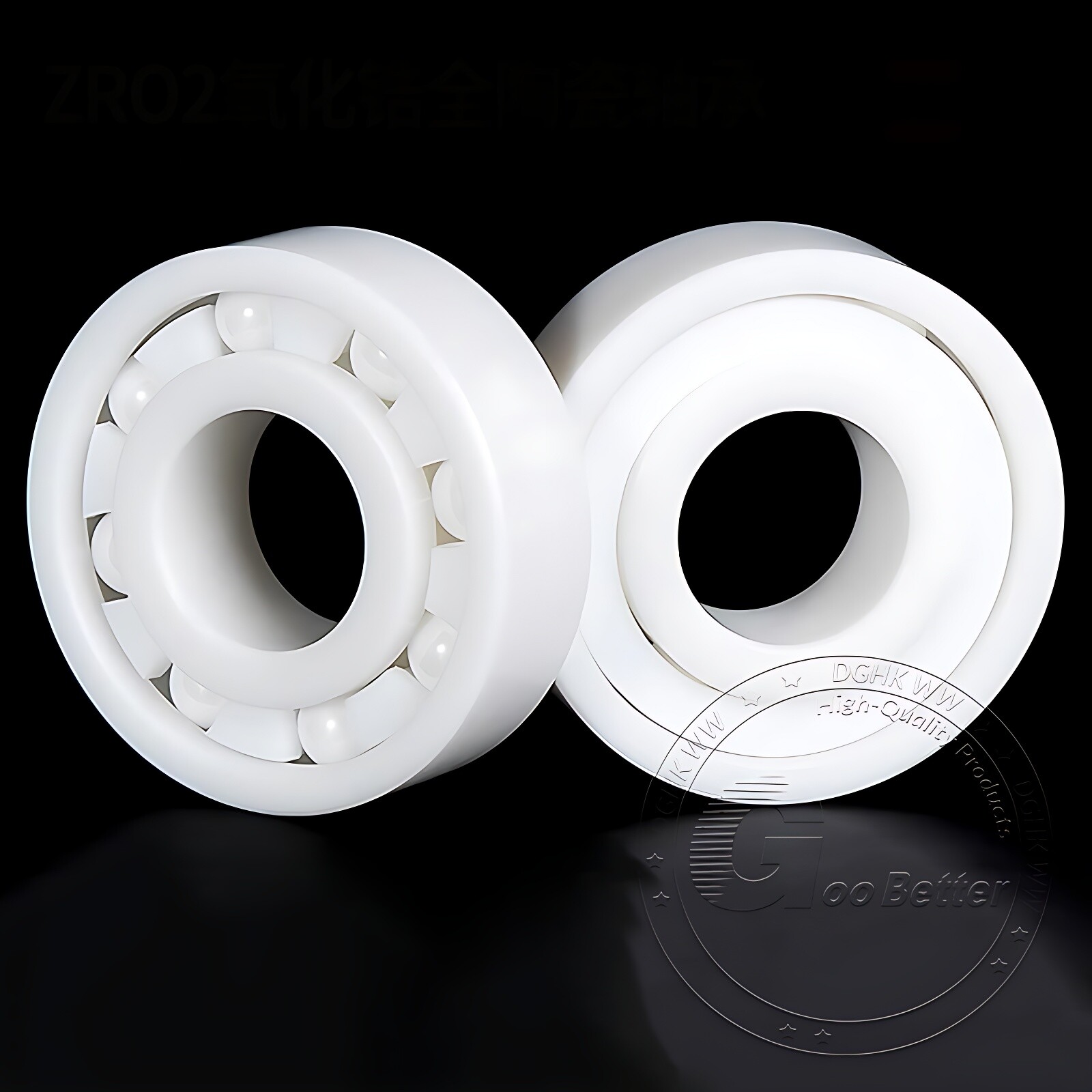 ZrO2 Zirconia Full Ceramic Ball Bearing 2RS Double Sealed Resistant Corrosion
