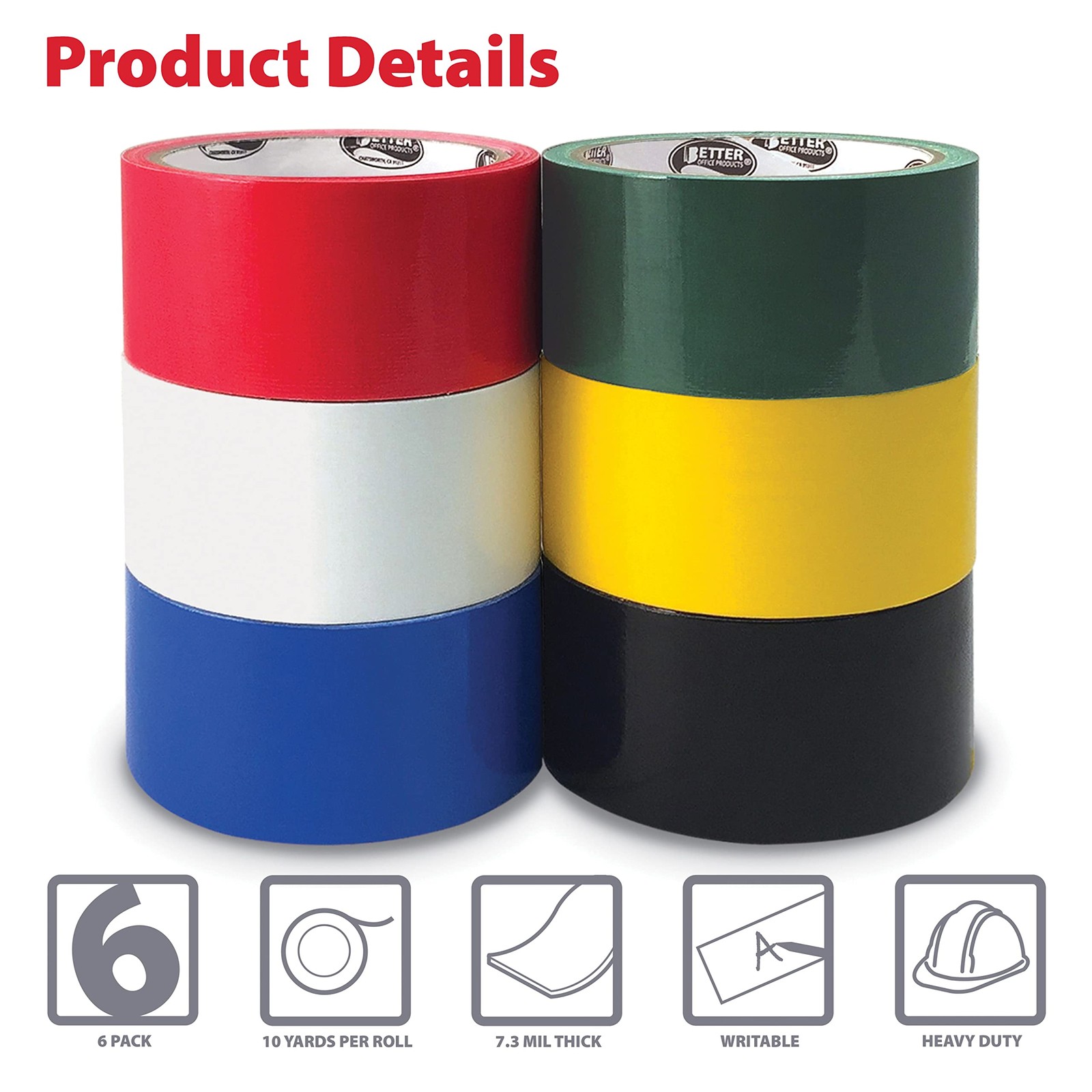 1.88 inches x x 7.3 millimeters, Red, White, Blue, Black, Yellow, Green
