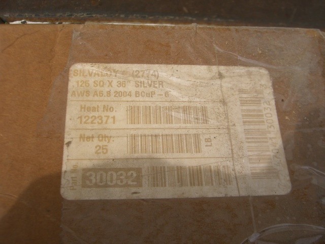 Lucas Milhaupt, 2% silver solder 25 lb. case, wolverine silvaloy 36″ rod .125 sq