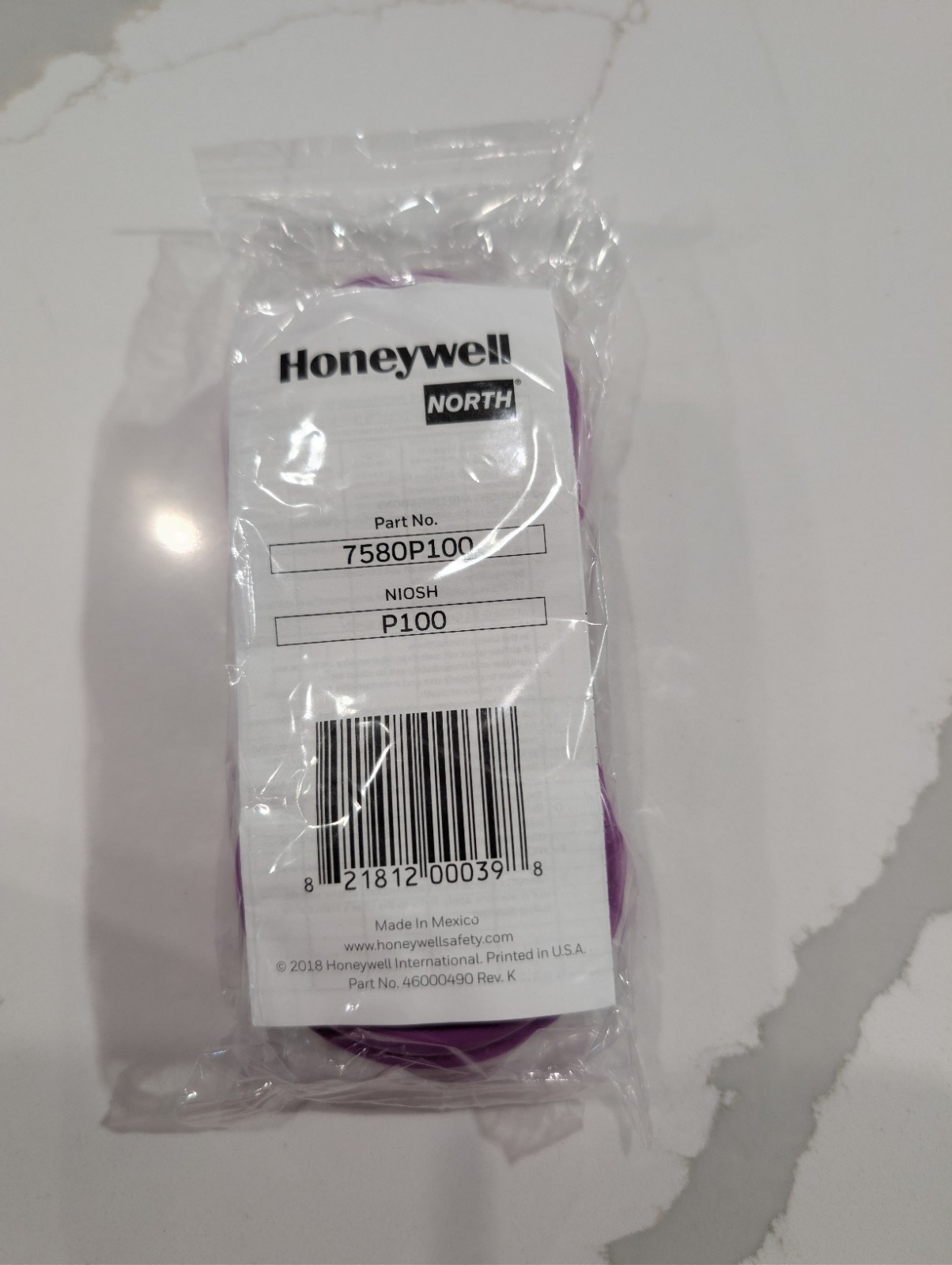 Honeywell North 7580P100 P100 Particulate Respirator Cartridge Filter, 1 Pair