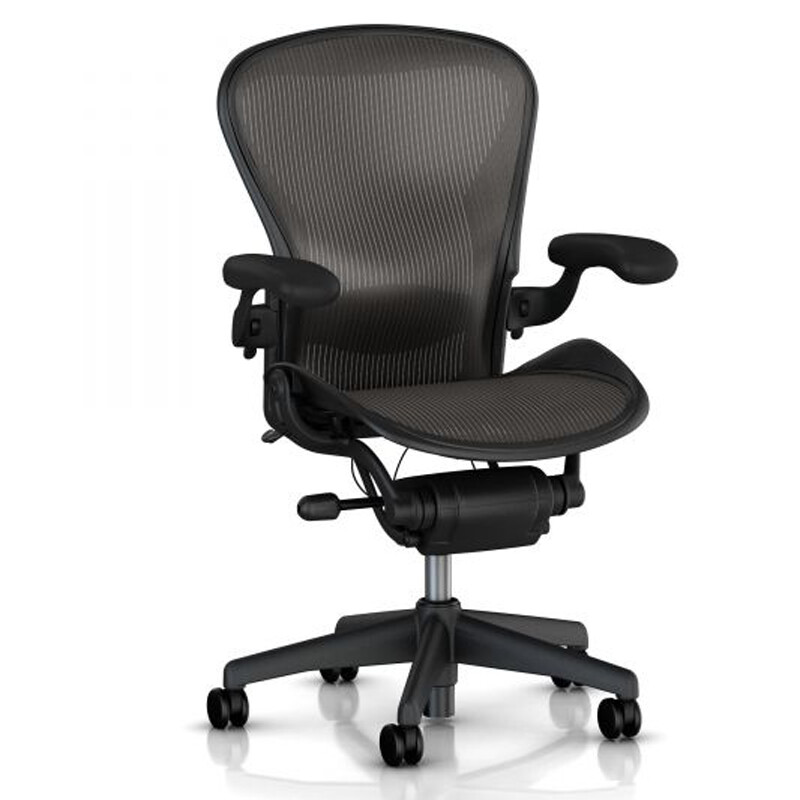 New Leather Armpads Caps for Herman Miller Classic Aeron Chair Black 1 Pair