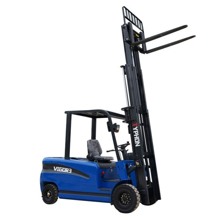New 3 Ton Rated Capacity TYPHON Electric Forklift Lifter w Side Shift, 3 Stage