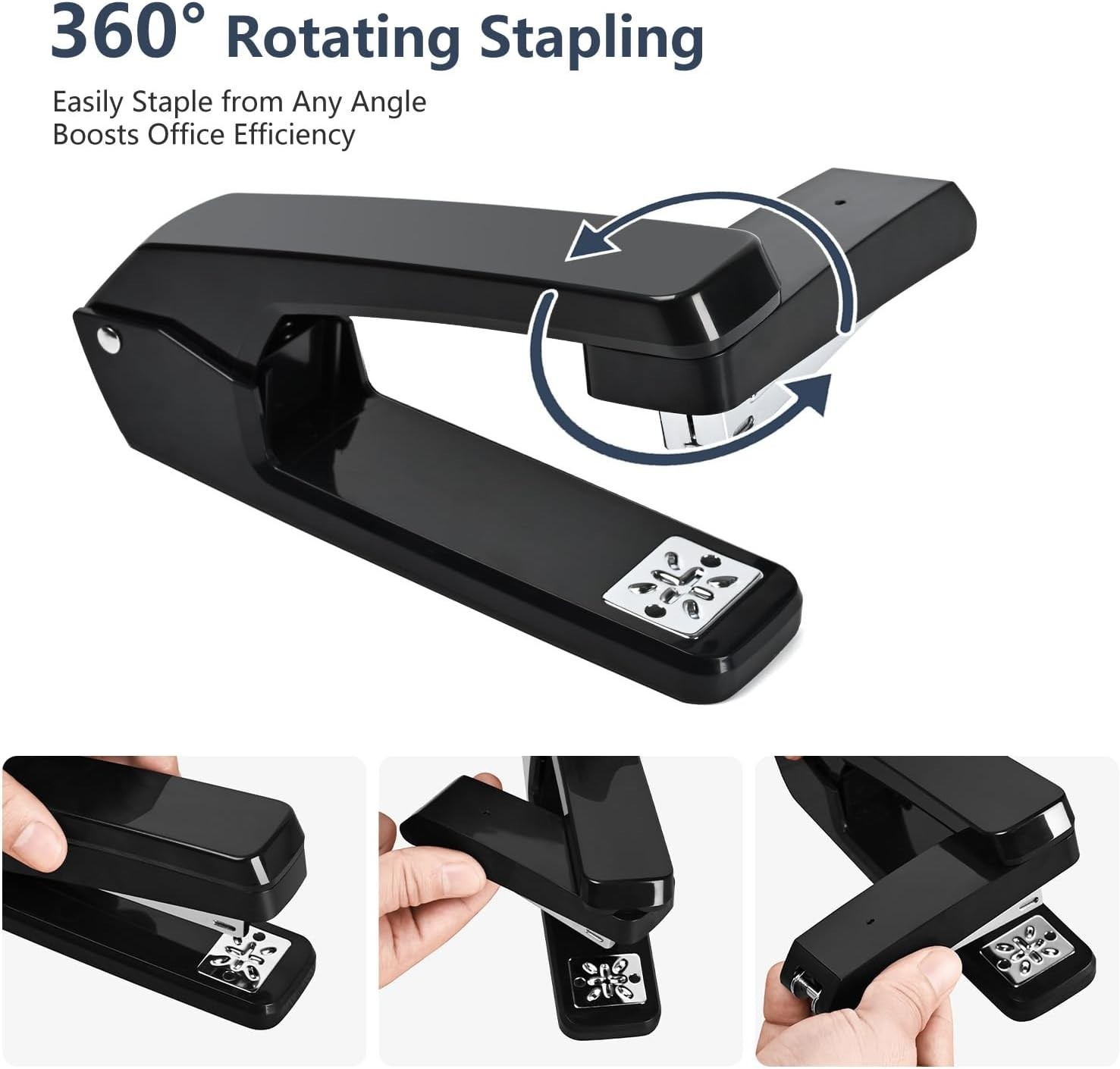 360° Rotating Swing-Arm Stapler, 25-Sheet Capacity, with 1000 Staples, 8-Posi…