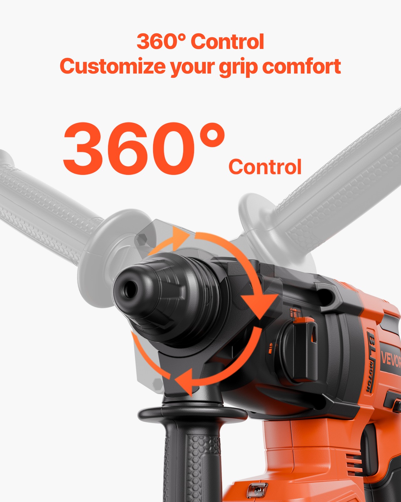 VEVOR 20V SDS-Plus Brushless Cordless Rotary Hammer Drill Kit 1.1 In 1200RPM