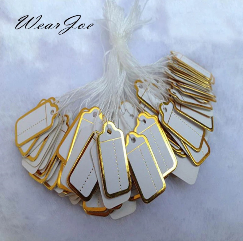 100pcs Jewelry Price Tags Blank Display Label String Cards Display Accessories