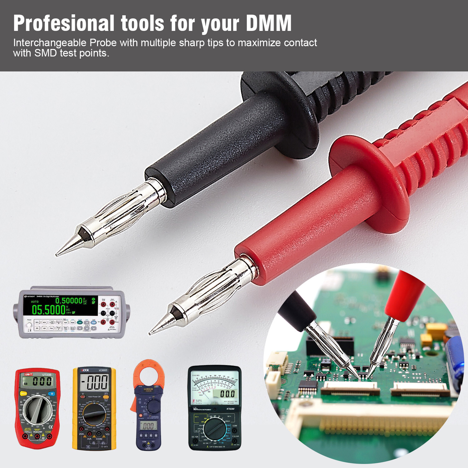 WGGE WG-012 Electronic Test Lead Kit with insulation alligator clips,Multimeters