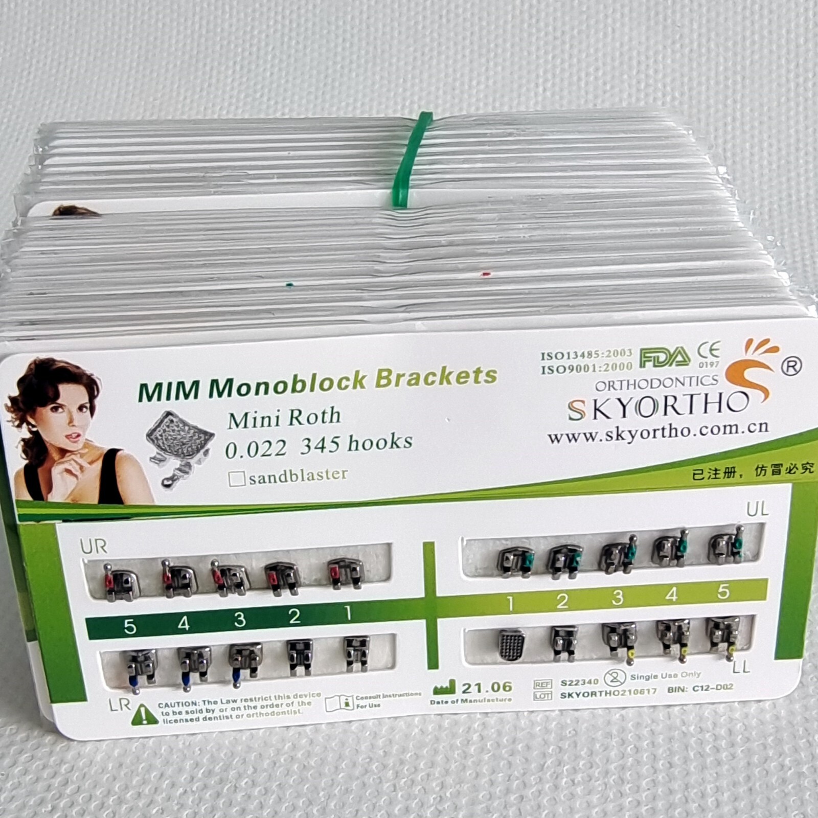 Dental Orthodontic Brackets Brace Mini Standard Edgewise Roth MBT 018 022