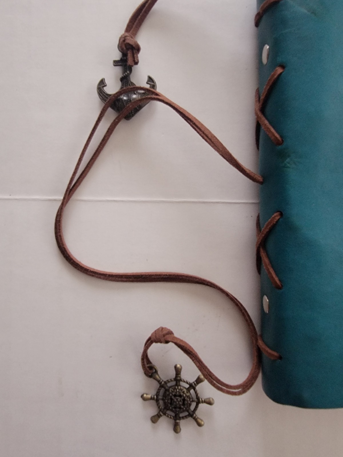 MaleDen Nautical Theme Turquoise Leather Spiral Journal Refillable Diary