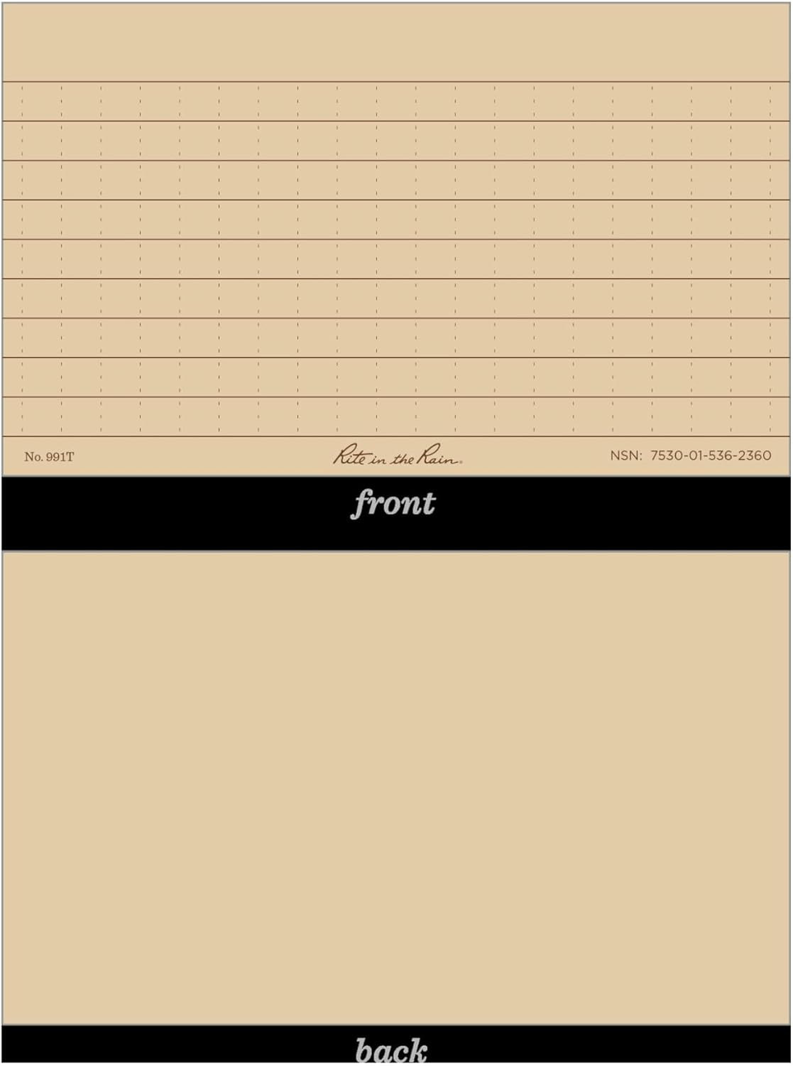 Weatherproof Index Cards, 3″ x 5″, Universal Pattern, Tan (No. 991T)