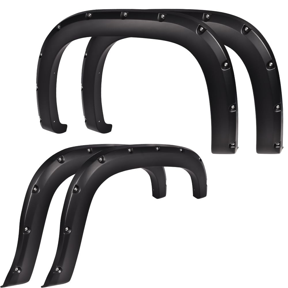 4pcs Fender Flares for GMC Sierra 1500 2007-2013 Black Pocket Rivet Style Painta