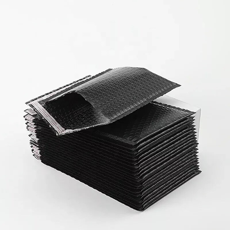 BUBBLE-LINED POLY MAILERS | Hi-Qual | 9.5″ x 14.5″ (#04) | QTY: 5/10/20 | BLACK