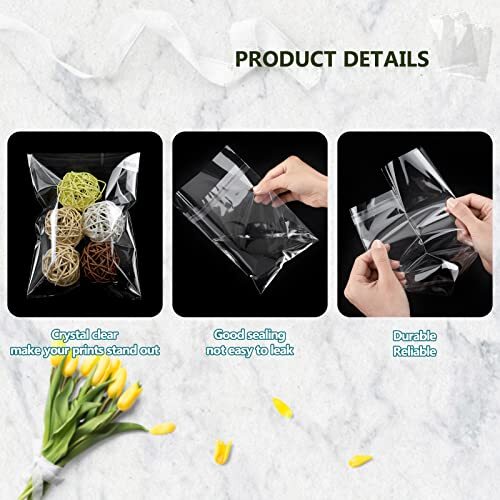 Pack of 200, Acid-Free Crystal Clear Sleeves Storage Bags for Photo Prints