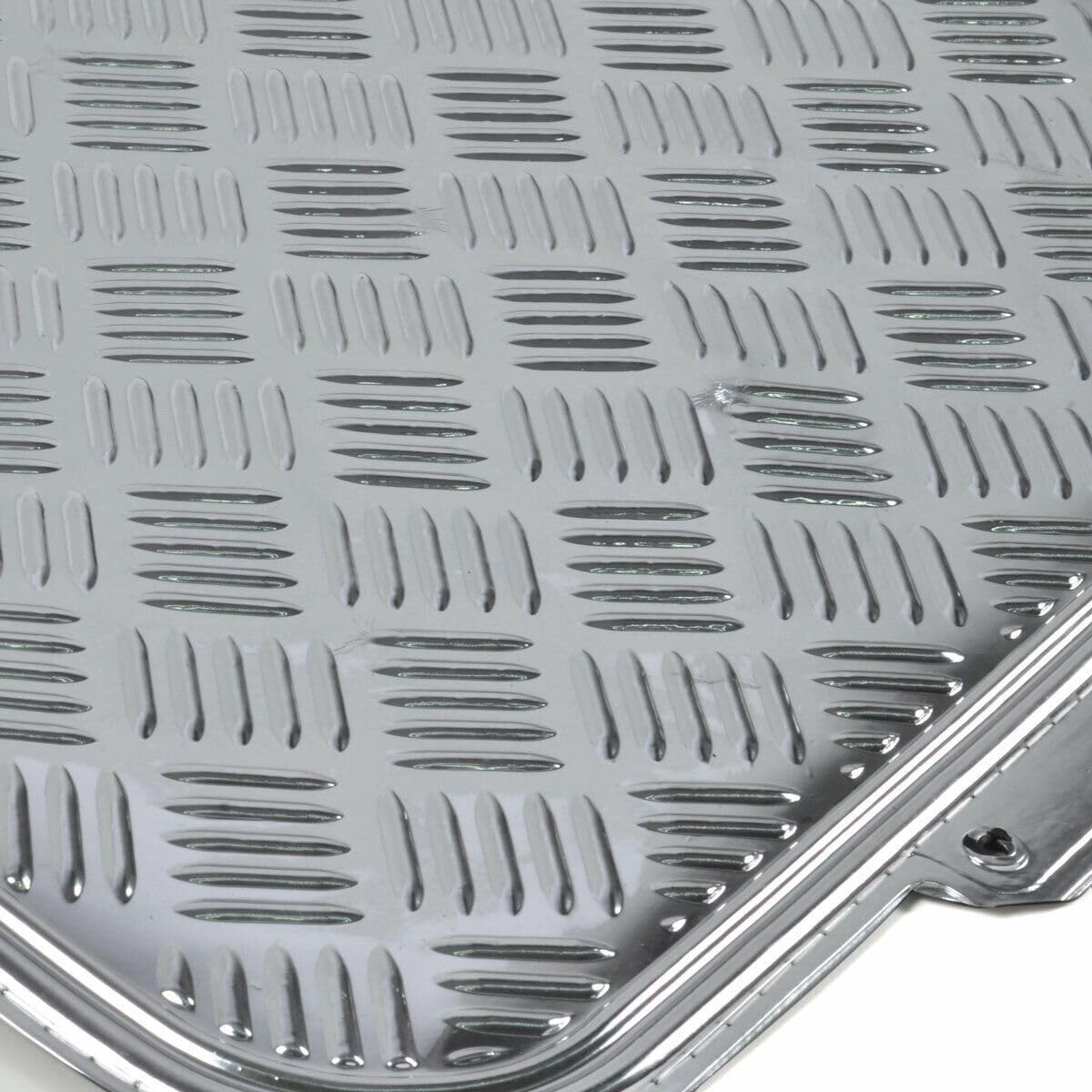 Heavy Duty Metallic Rubber Car Floor Mats 4pc Front Rear Silver MT-641